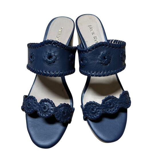 Jack Rogers Women's Caroline Wedge Sandals Midnight Navy Size 10M New In Box - Picture 5 of 9